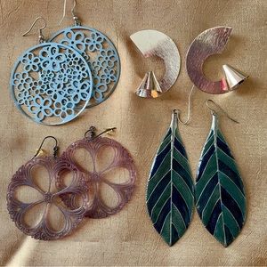 Lot of 4 oversize earrings